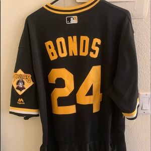 Throwback Barry Bond Pitts Pirate Baseball Jersey